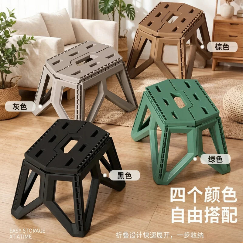 High-Load Durable Portable Folding Stool, Outdoor Camping Fishing Chair, Small Compact Household Carry Stool