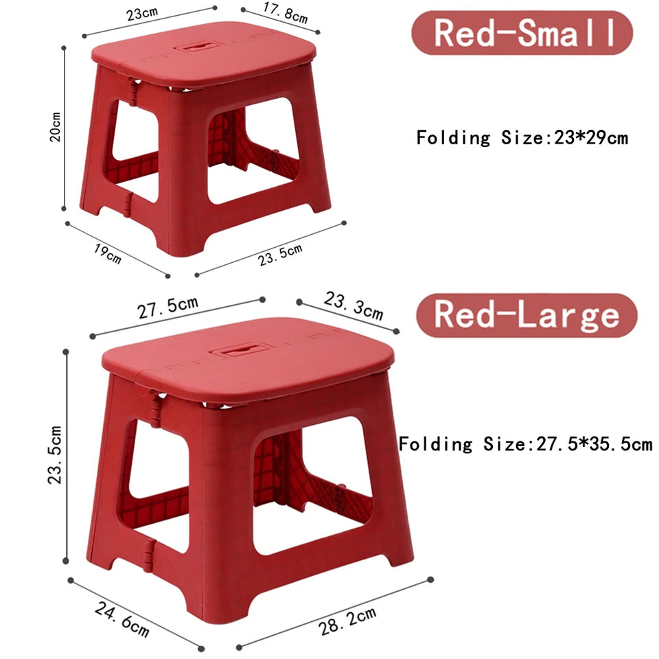Folding Step Stool, Holds Up to 300 Lb Plastic Foldable Step Stools for Kids with Handle Collapsible Stools for Home and Outdoor