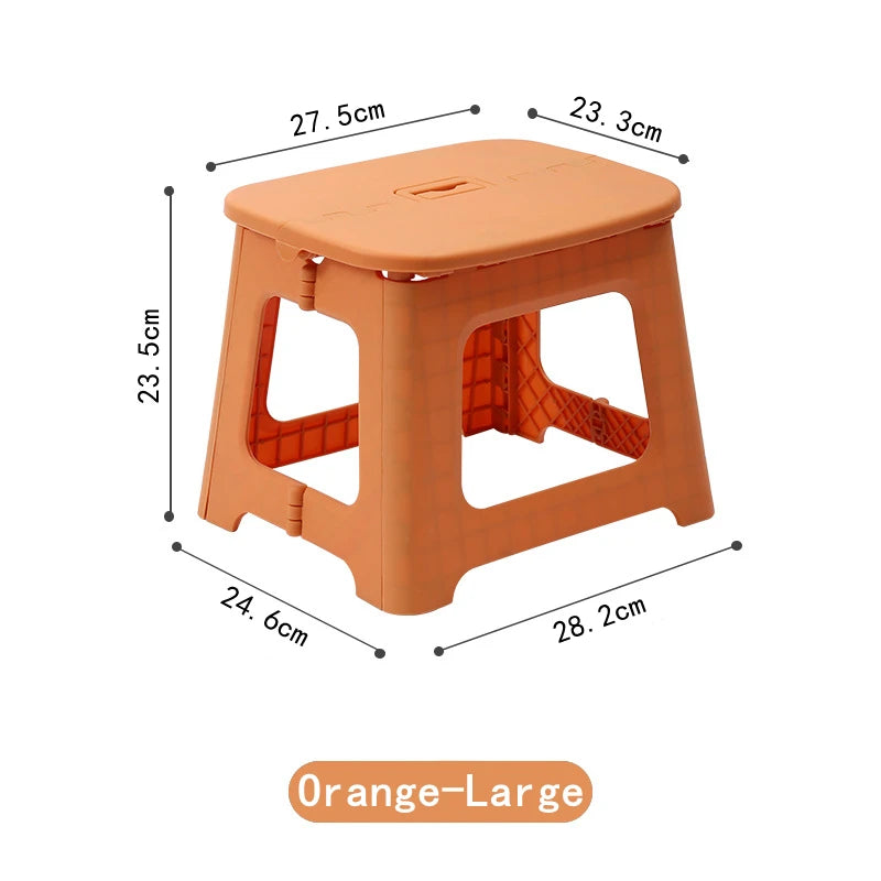 Folding Step Stool, Holds Up to 300 Lb Plastic Foldable Step Stools for Kids with Handle Collapsible Stools for Home and Outdoor