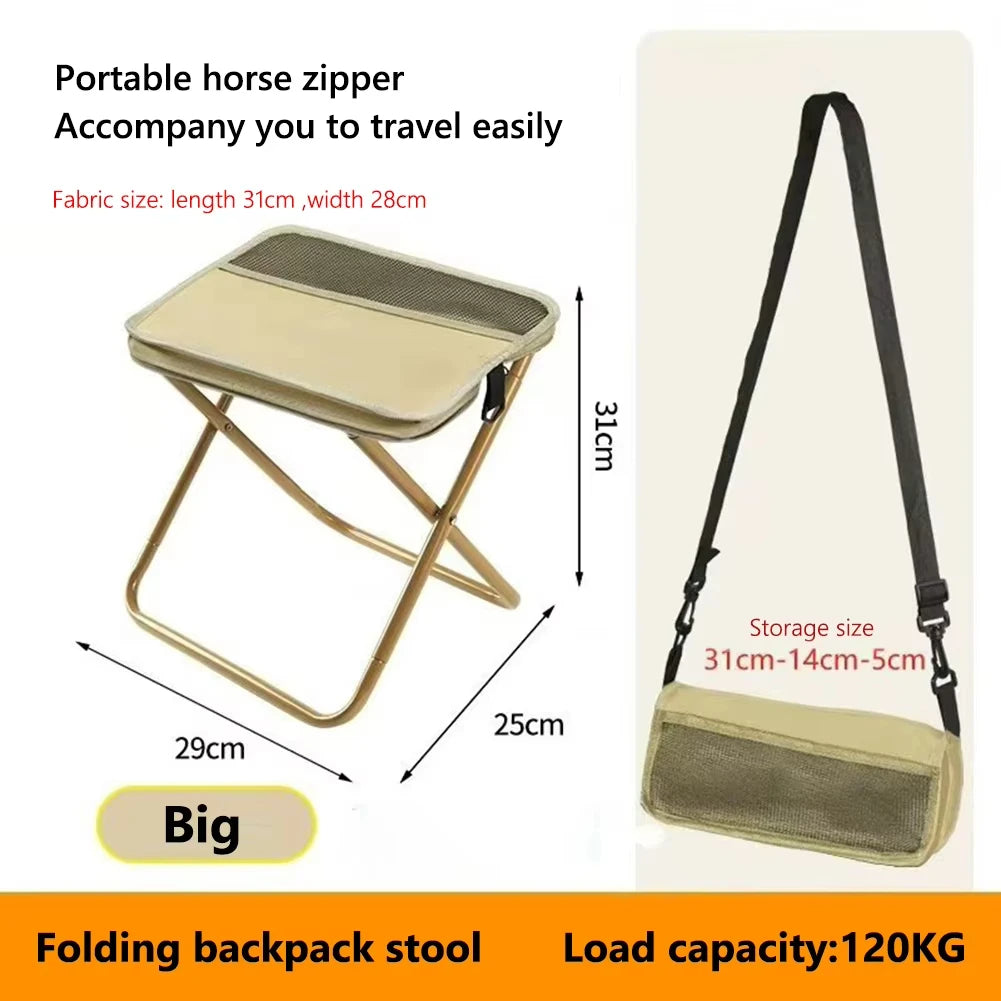 Lightweight Foldable Stool Shoulder Bag Design Collapsible Chair for Outdoor Camping & Fishing