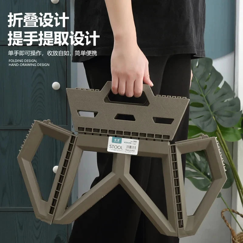 High-Load Durable Portable Folding Stool, Outdoor Camping Fishing Chair, Small Compact Household Carry Stool