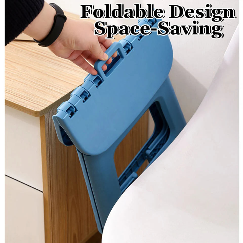 Folding Step Stool, Holds Up to 300 Lb Plastic Foldable Step Stools for Kids with Handle Collapsible Stools for Home and Outdoor