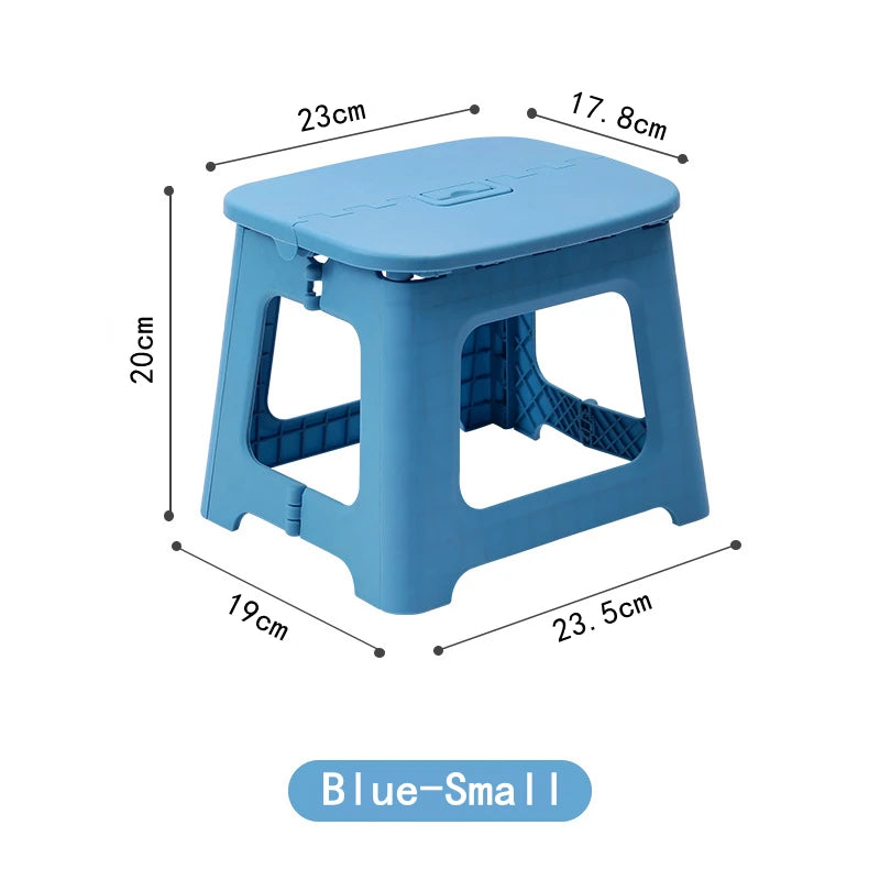 Folding Step Stool, Holds Up to 300 Lb Plastic Foldable Step Stools for Kids with Handle Collapsible Stools for Home and Outdoor