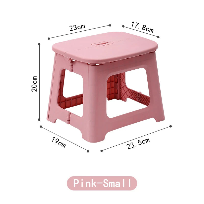 Folding Step Stool, Holds Up to 300 Lb Plastic Foldable Step Stools for Kids with Handle Collapsible Stools for Home and Outdoor