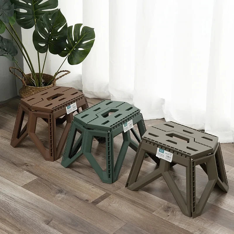 High-Load Durable Portable Folding Stool, Outdoor Camping Fishing Chair, Small Compact Household Carry Stool