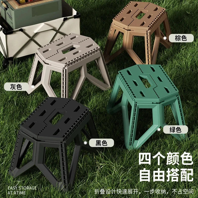 High-Load Durable Portable Folding Stool, Outdoor Camping Fishing Chair, Small Compact Household Carry Stool